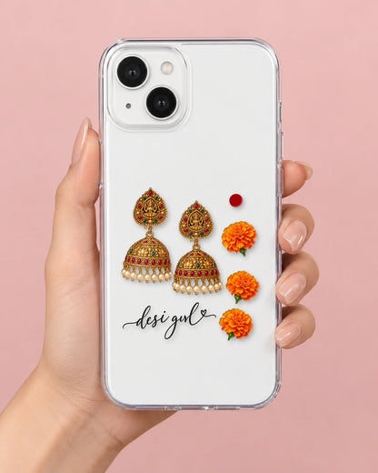 Jhumka Girl phone makeover pack on a phone case