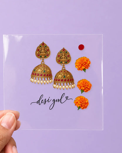 Jhumka Girl: all pieces on clear film
