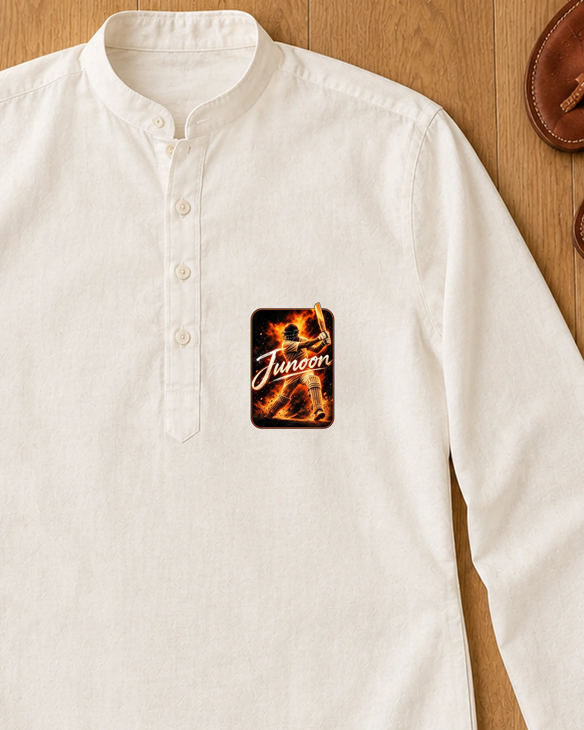 Junoon Ki Aag iron-on patch on clothes