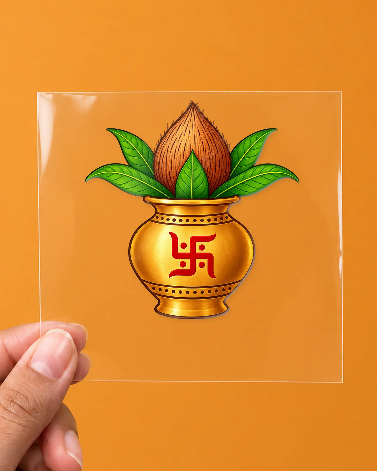 Mangal Kalash hard surface patch on clear film
