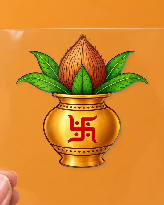 Mangal Kalash hard surface patch on clear film