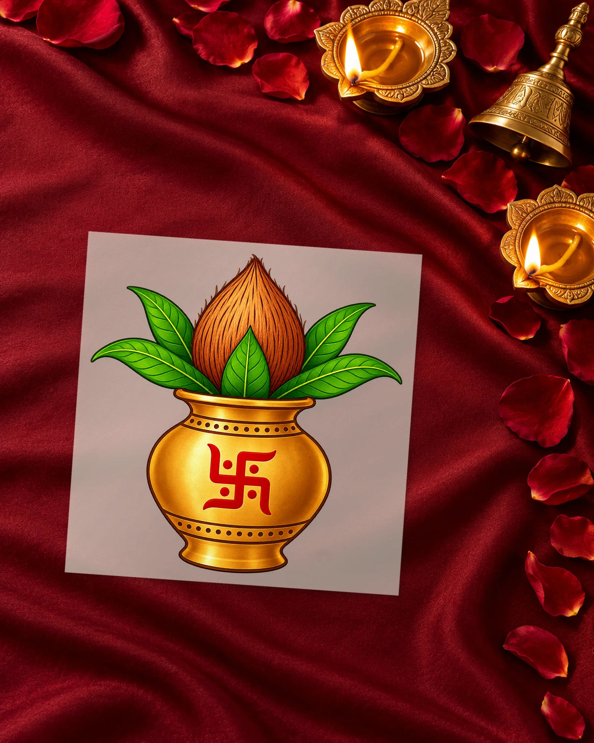 Mangal Kalash iron-on patch transfer