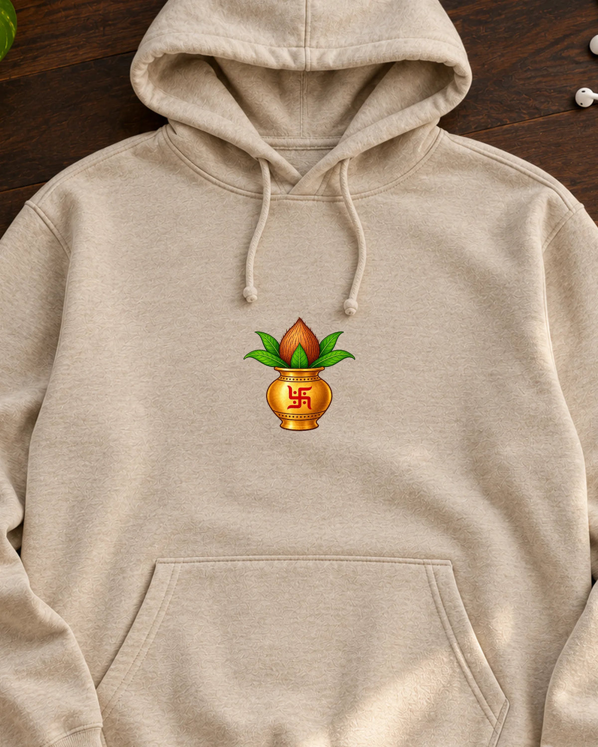 Mangal Kalash iron-on patch on clothes
