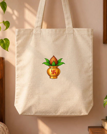 Mangal Kalash iron-on patch on clothes