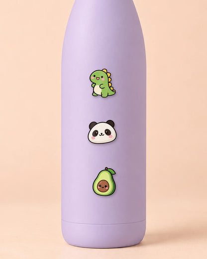 Kawaii Critters mini patches on a water bottle