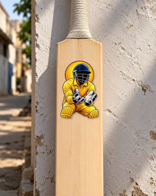 Keeper Bhai cricket bat patch on a bat