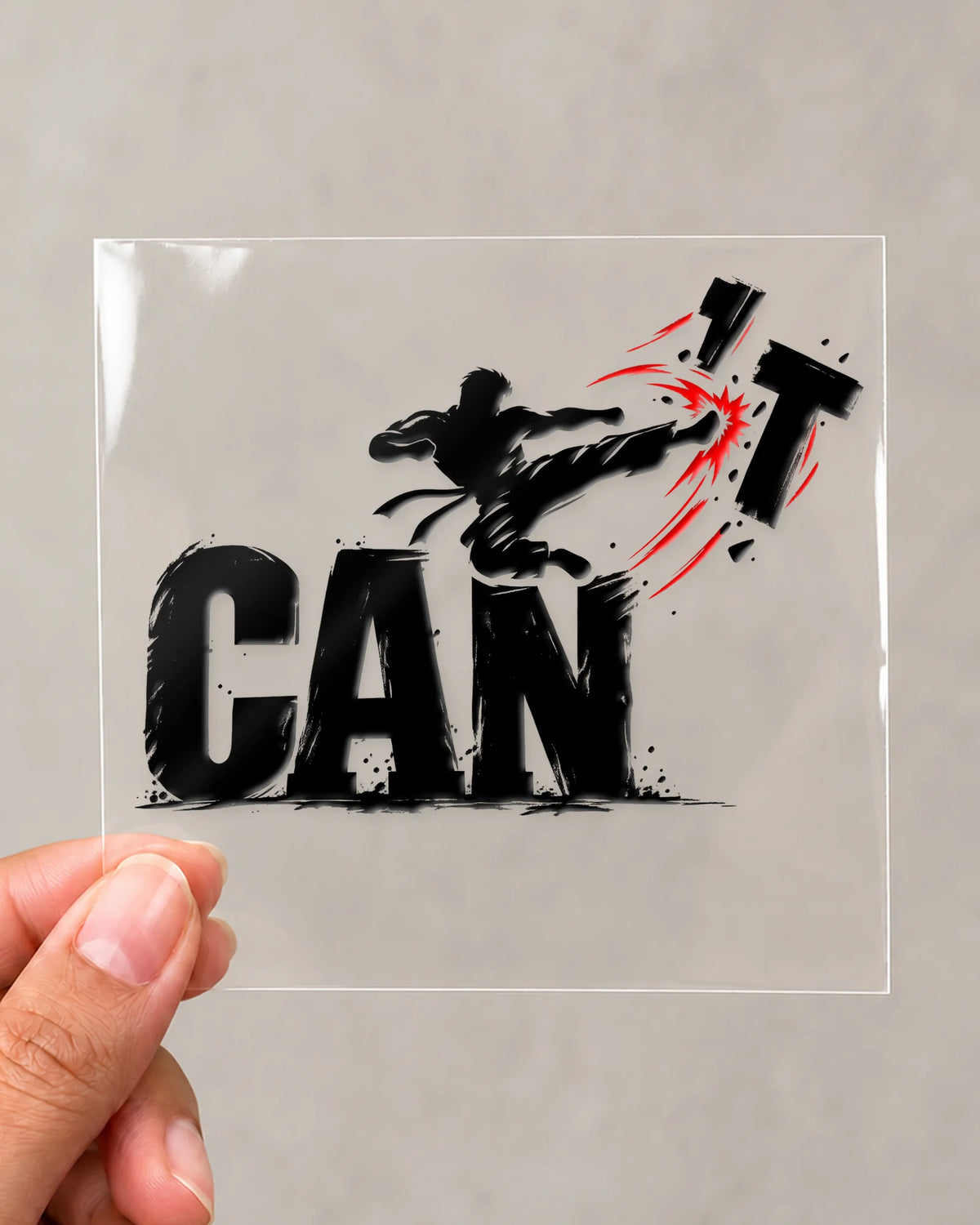 Kick The Can't hard surface patch on clear film