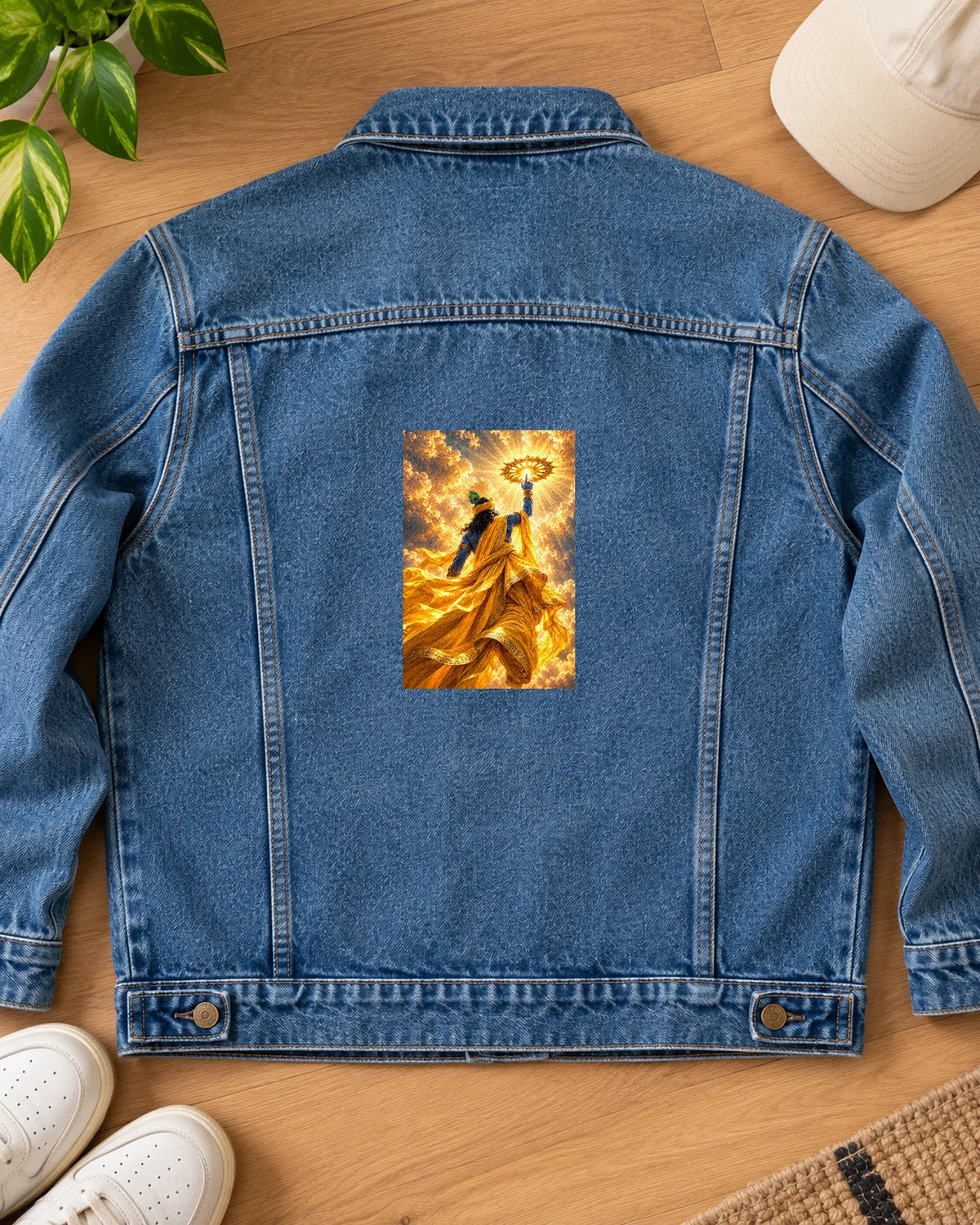 Pitambar Glory iron-on patch on clothes