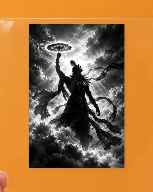 Krishna in the Storm hard surface patch on clear film