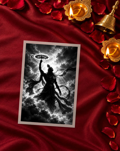 Krishna in the Storm iron-on patch transfer