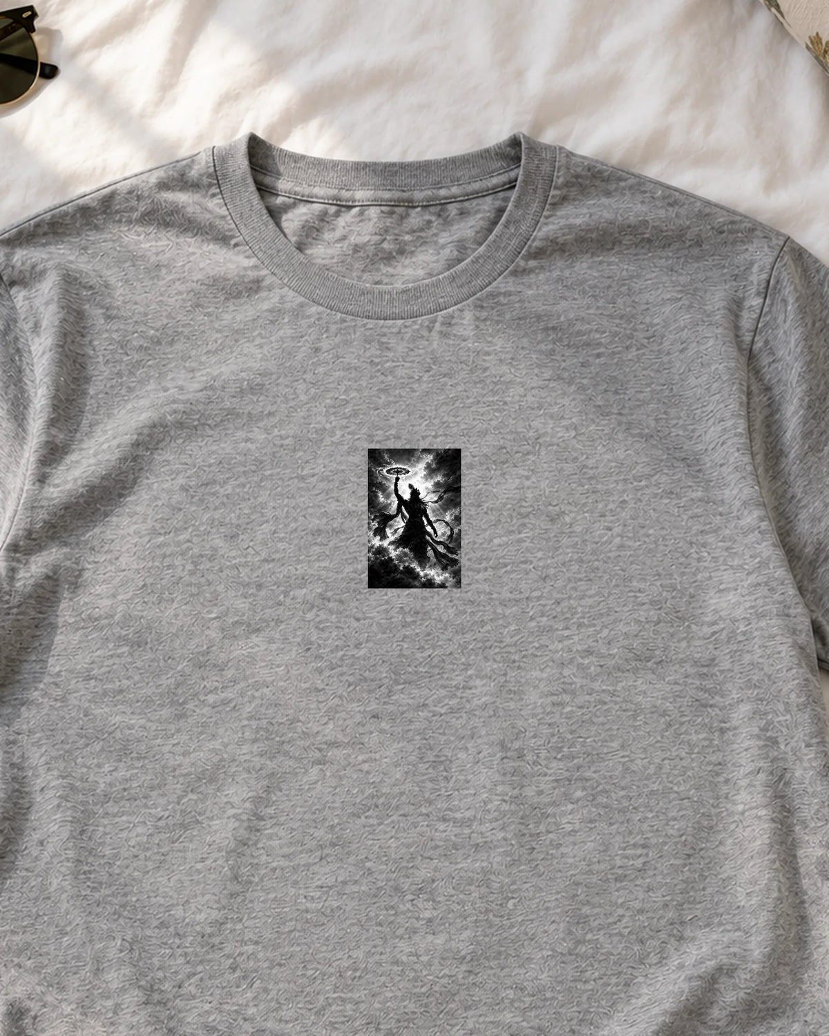 Krishna in the Storm iron-on patch on clothes