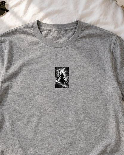 Krishna in the Storm iron-on patch on clothes
