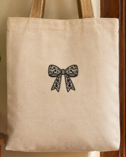 Lace Bow embroidery-look iron-on patch | Thread Theory