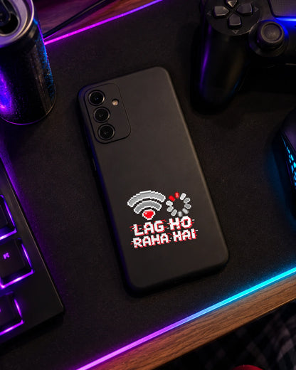 Lag Ho Raha Hai gamer patch in white ink on a phone case
