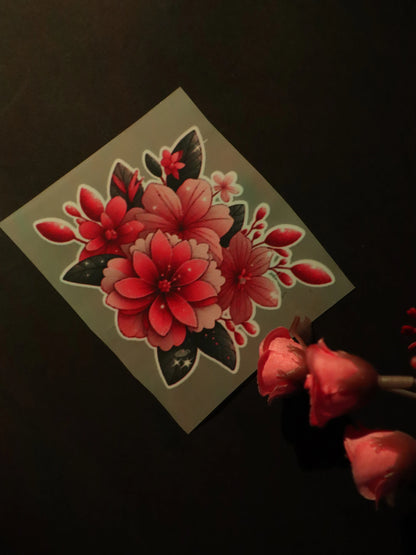 Scarlet Bloom Burst | Iron on patch | Pinterest Flowers