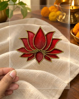 Lal Kamal embroidery-look iron-on patch | Thread Theory