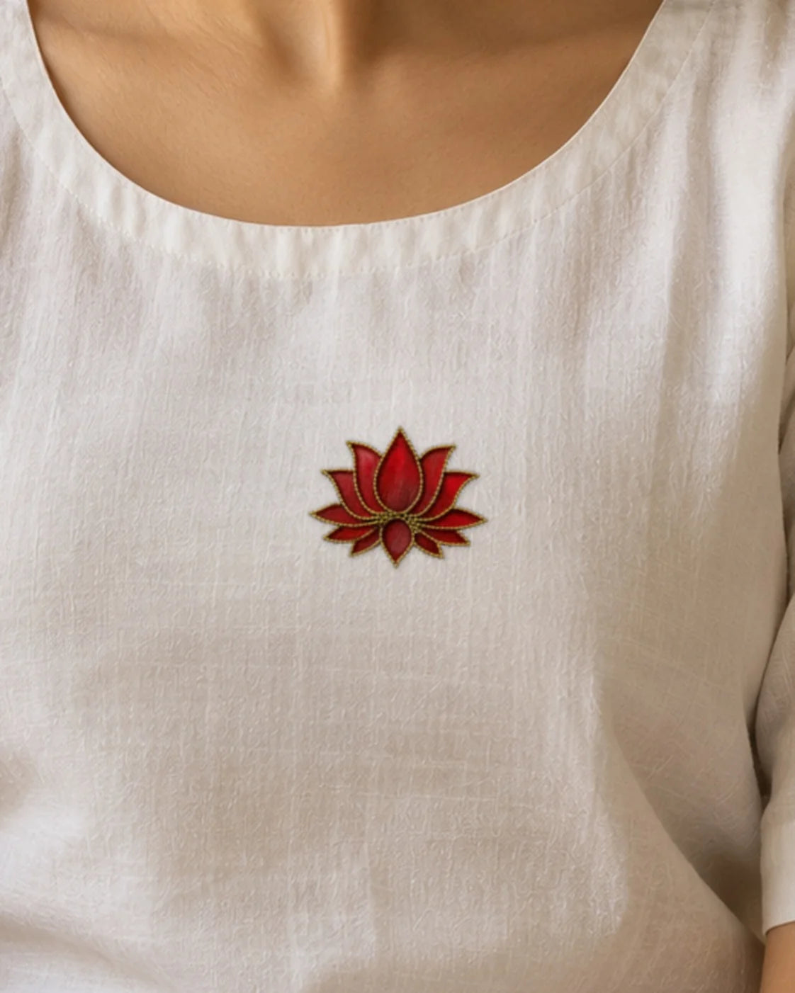 Lal Kamal embroidery-look iron-on patch | Thread Theory