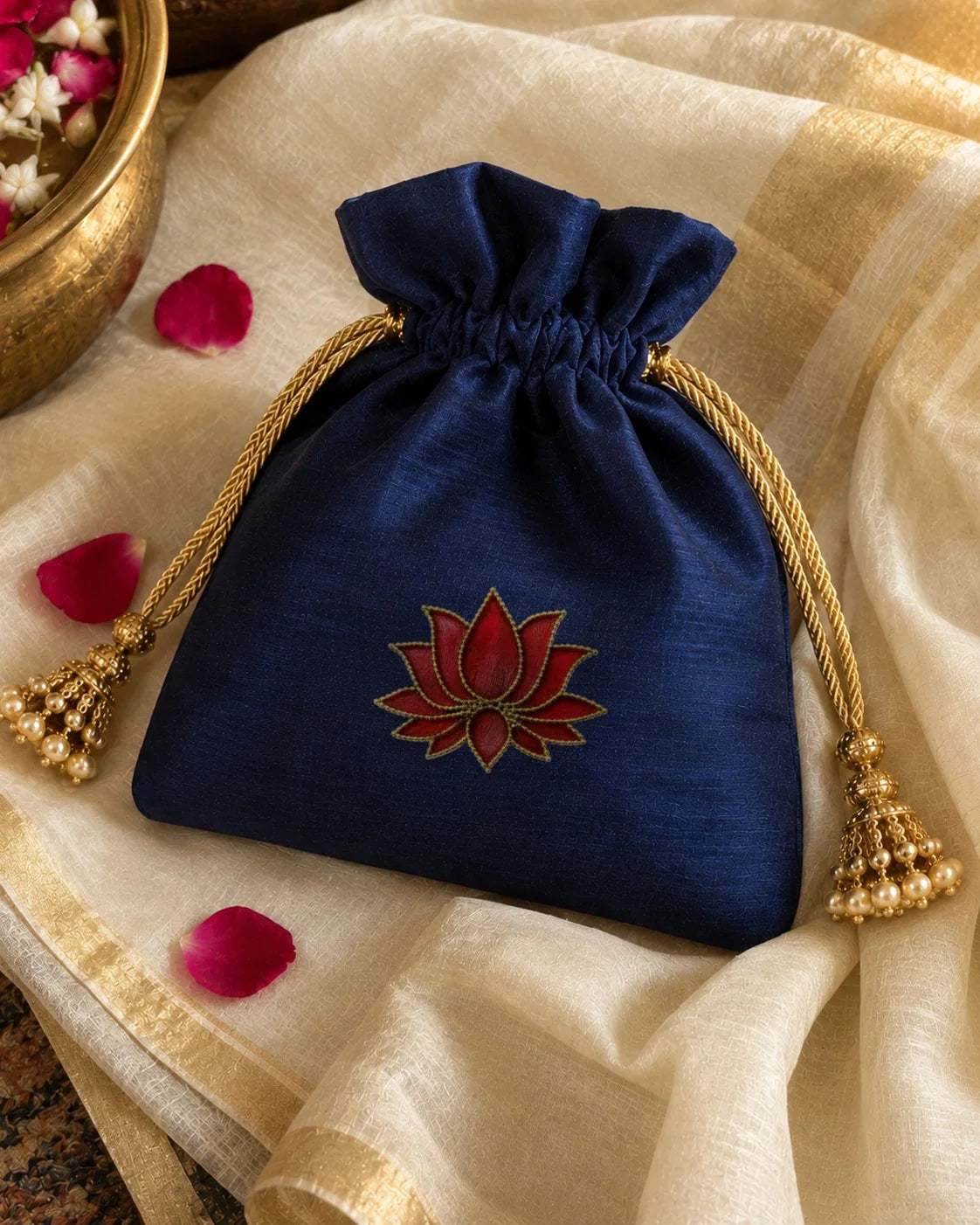 Lal Kamal embroidery-look iron-on patch | Thread Theory