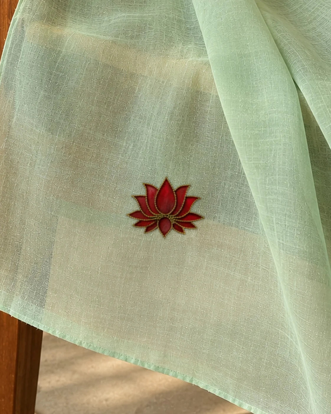 Lal Kamal embroidery-look iron-on patch | Thread Theory