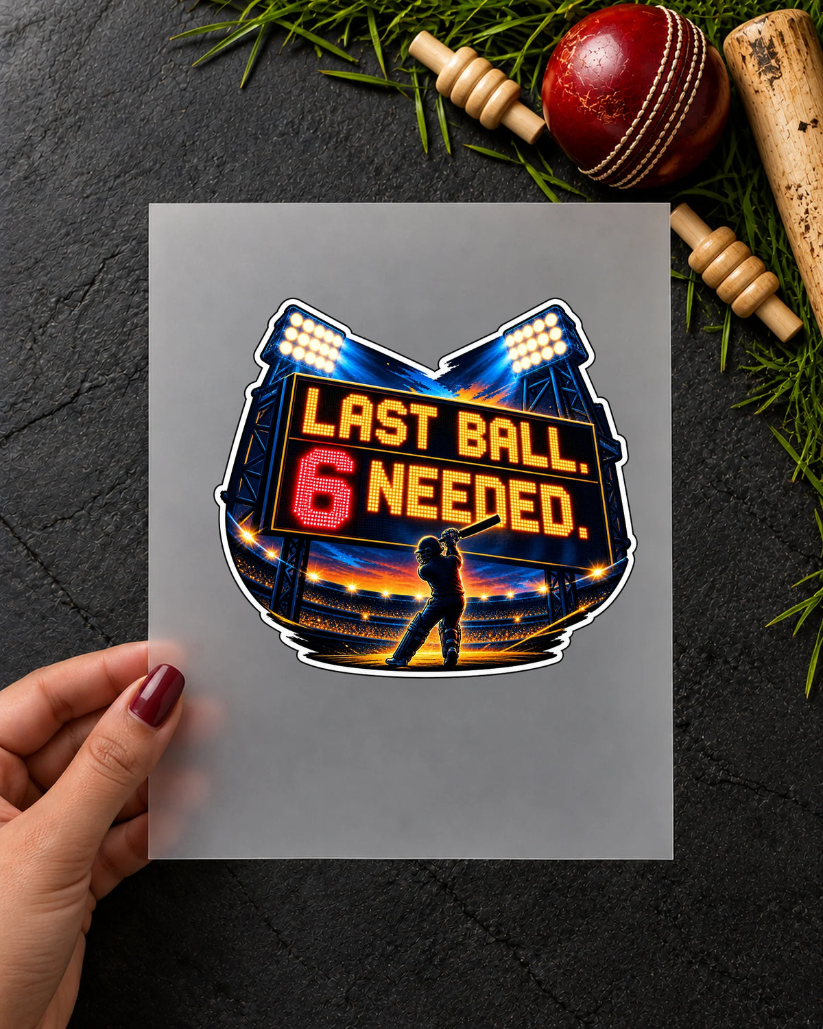 Last Ball 6 Needed iron-on patch in hand