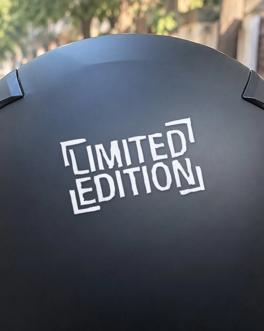 Limited Edition bike patch on a helmet