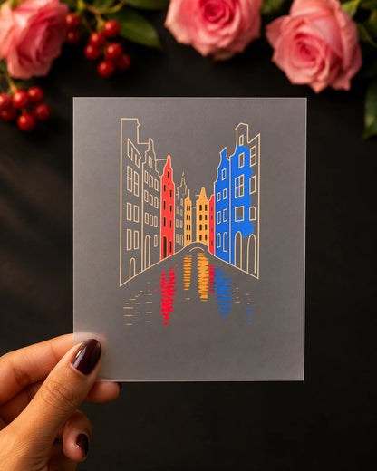 Liquid Skyline iron-on patch on clothes