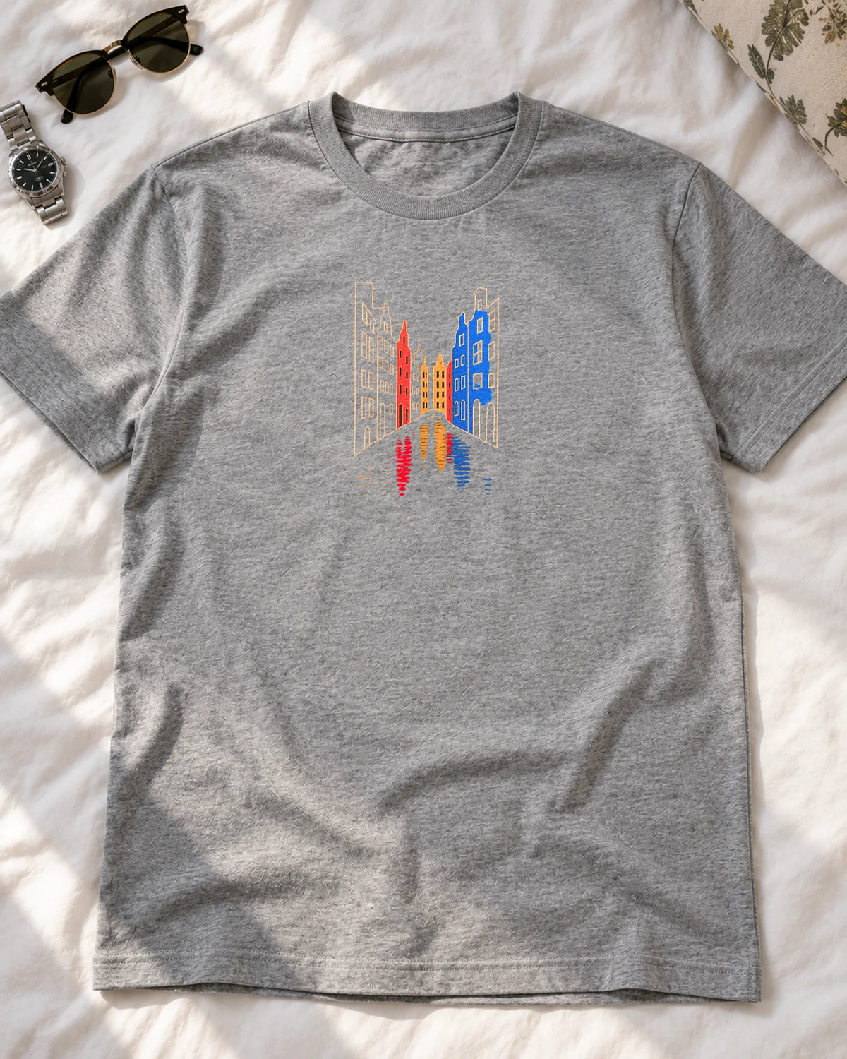 Liquid Skyline iron-on patch on clothes