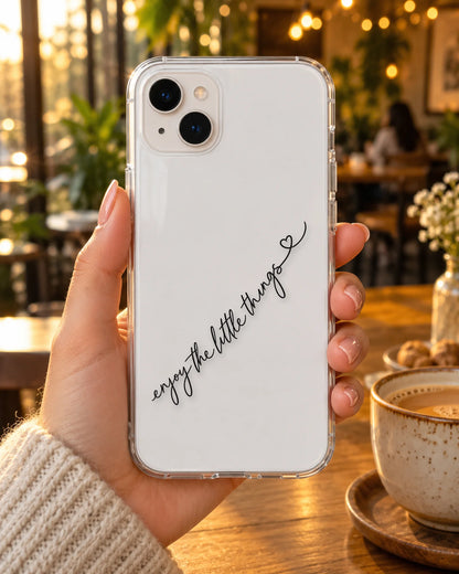 Little Things on a phone at a cafe