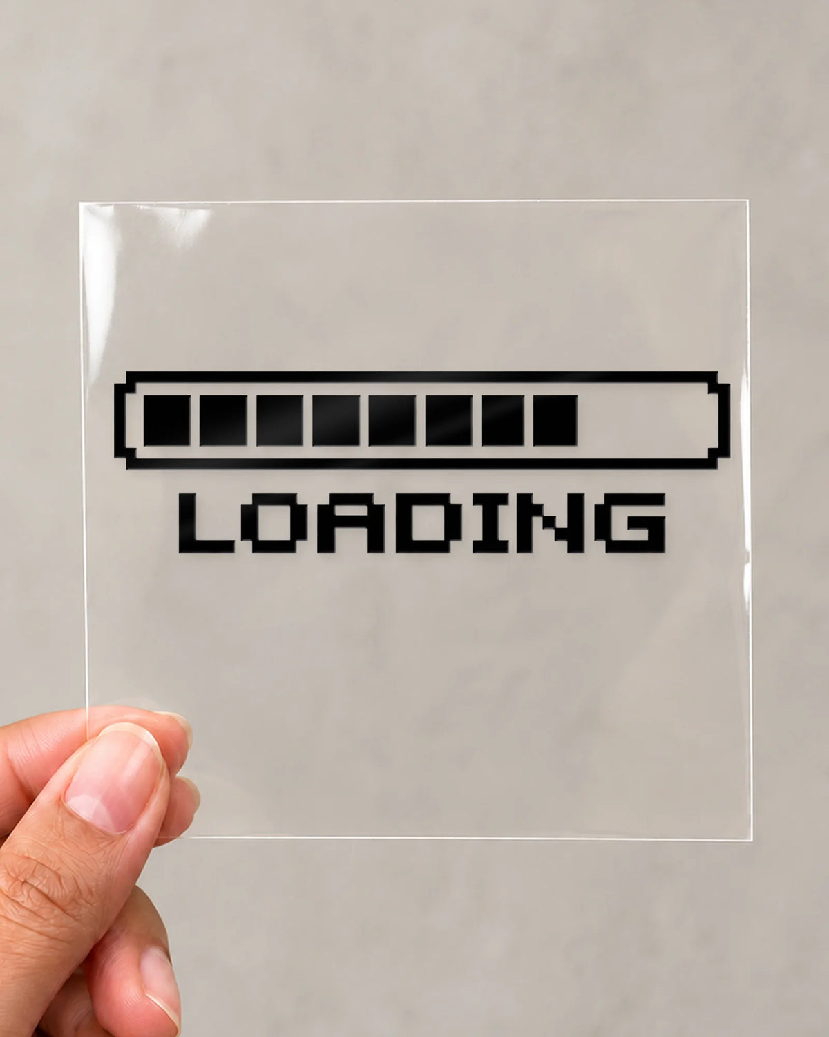Loading gamer patch in black ink on clear film