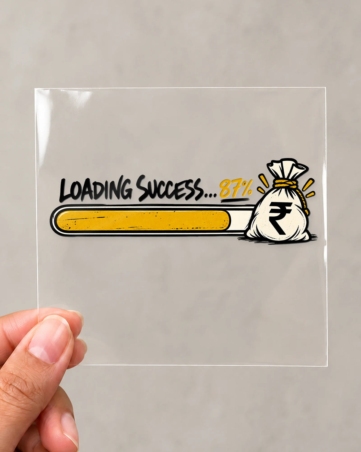 Loading Success hard surface patch on clear film