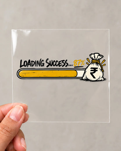 Loading Success hard surface patch on clear film