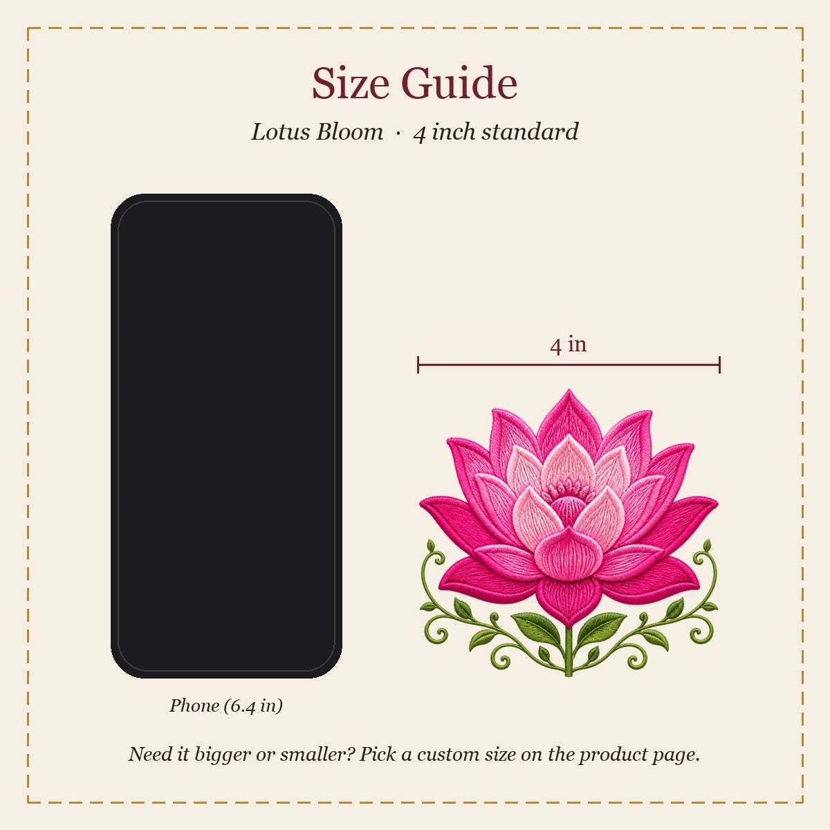 Lotus Bloom embroidery-look iron-on patch | Thread Theory