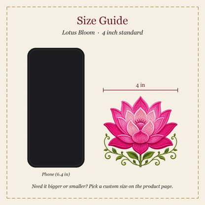 Lotus Bloom embroidery-look iron-on patch | Thread Theory