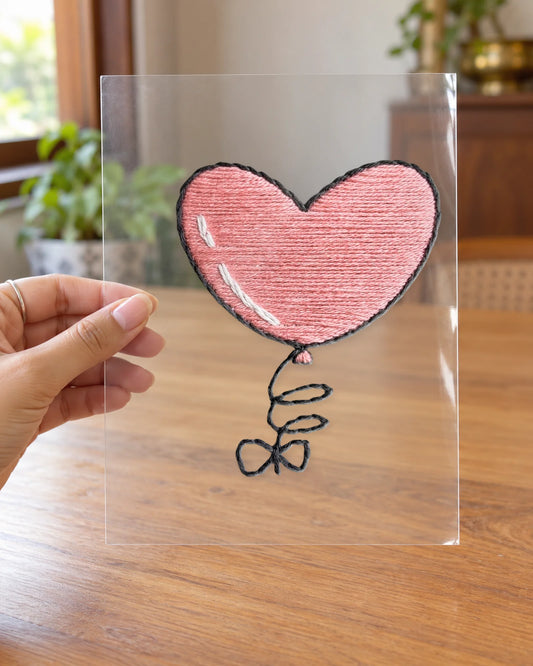 Love Balloon hard surface patch on clear film