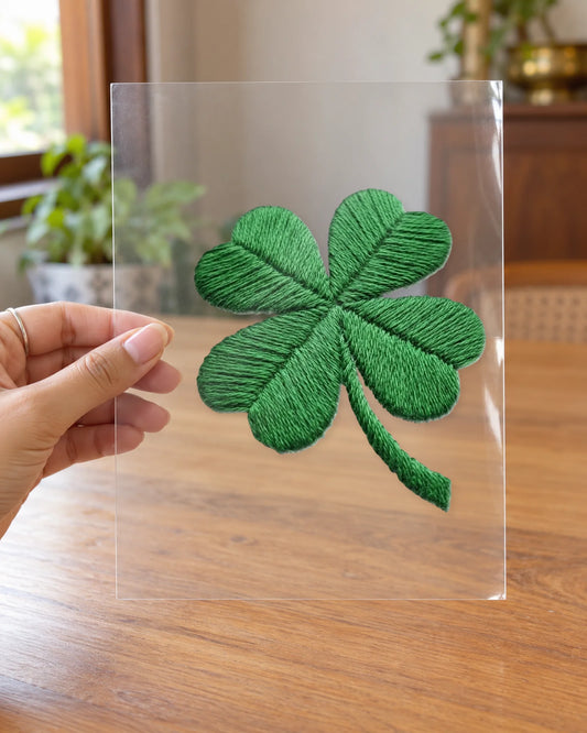 Lucky Green hard surface patch on clear film