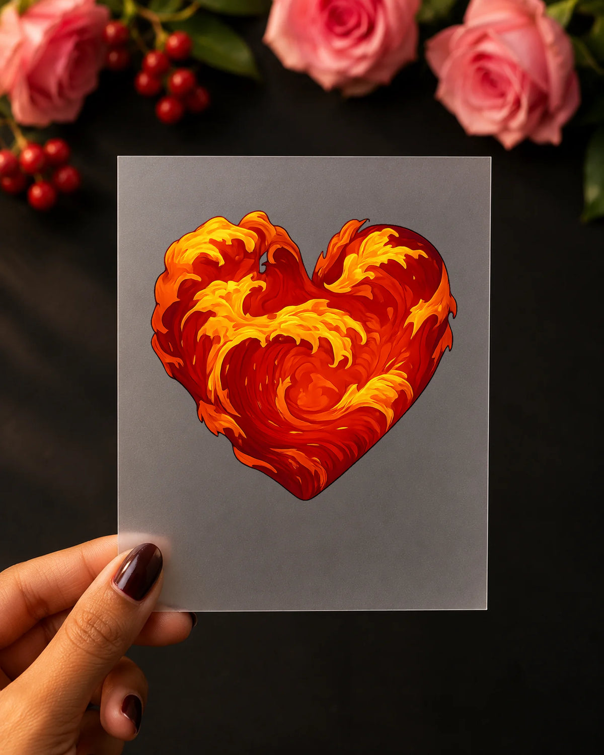 Magma Flow iron-on patch on clothes