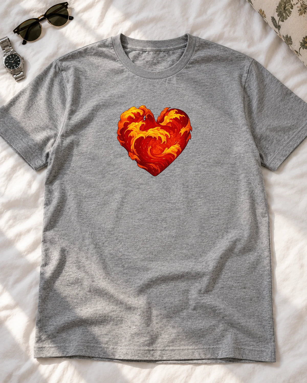 Magma Flow iron-on patch on clothes