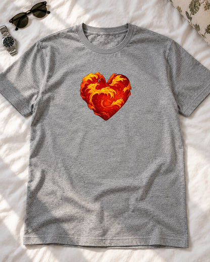Magma Flow iron-on patch on clothes