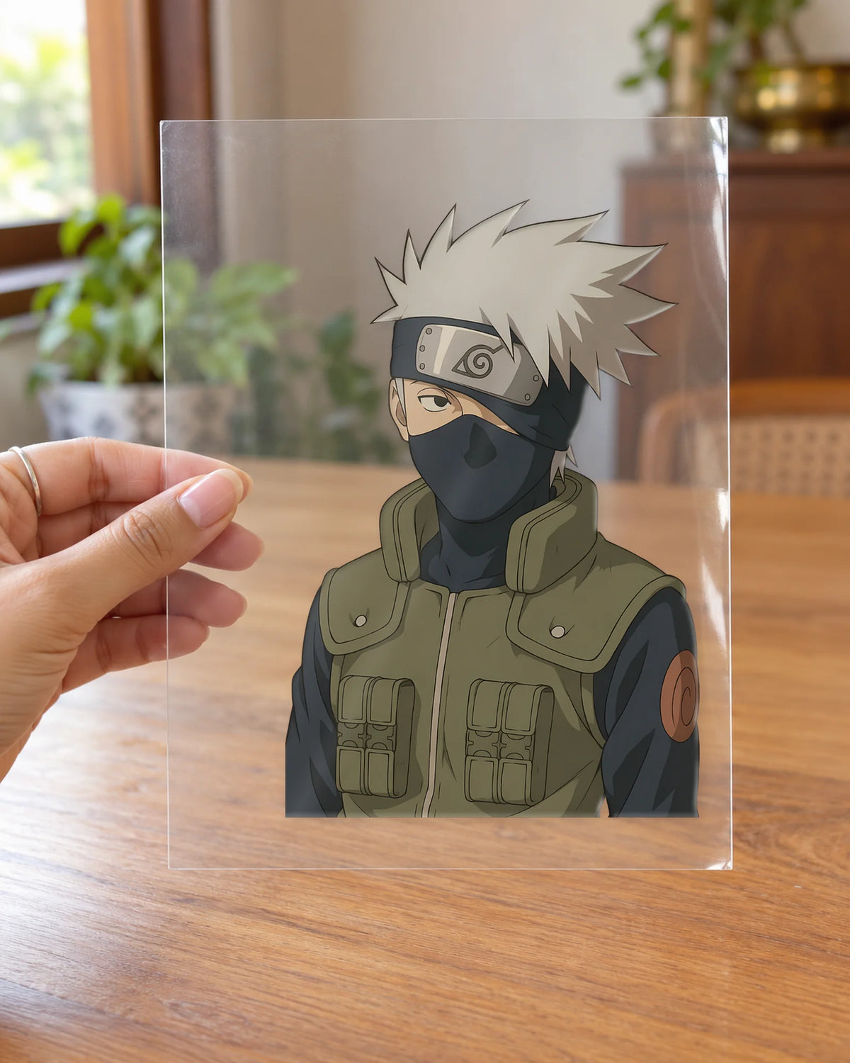 Masked Sensei hard surface patch on clear film