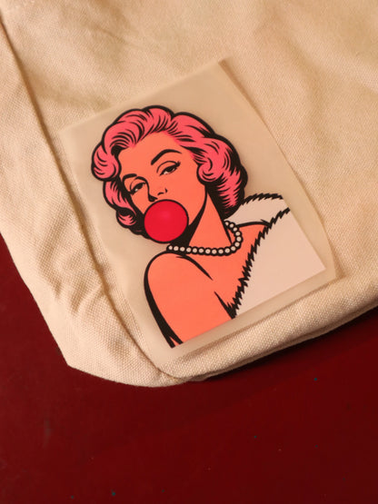 Bubblegum Diva | Iron-on Patch | Girlie Pop