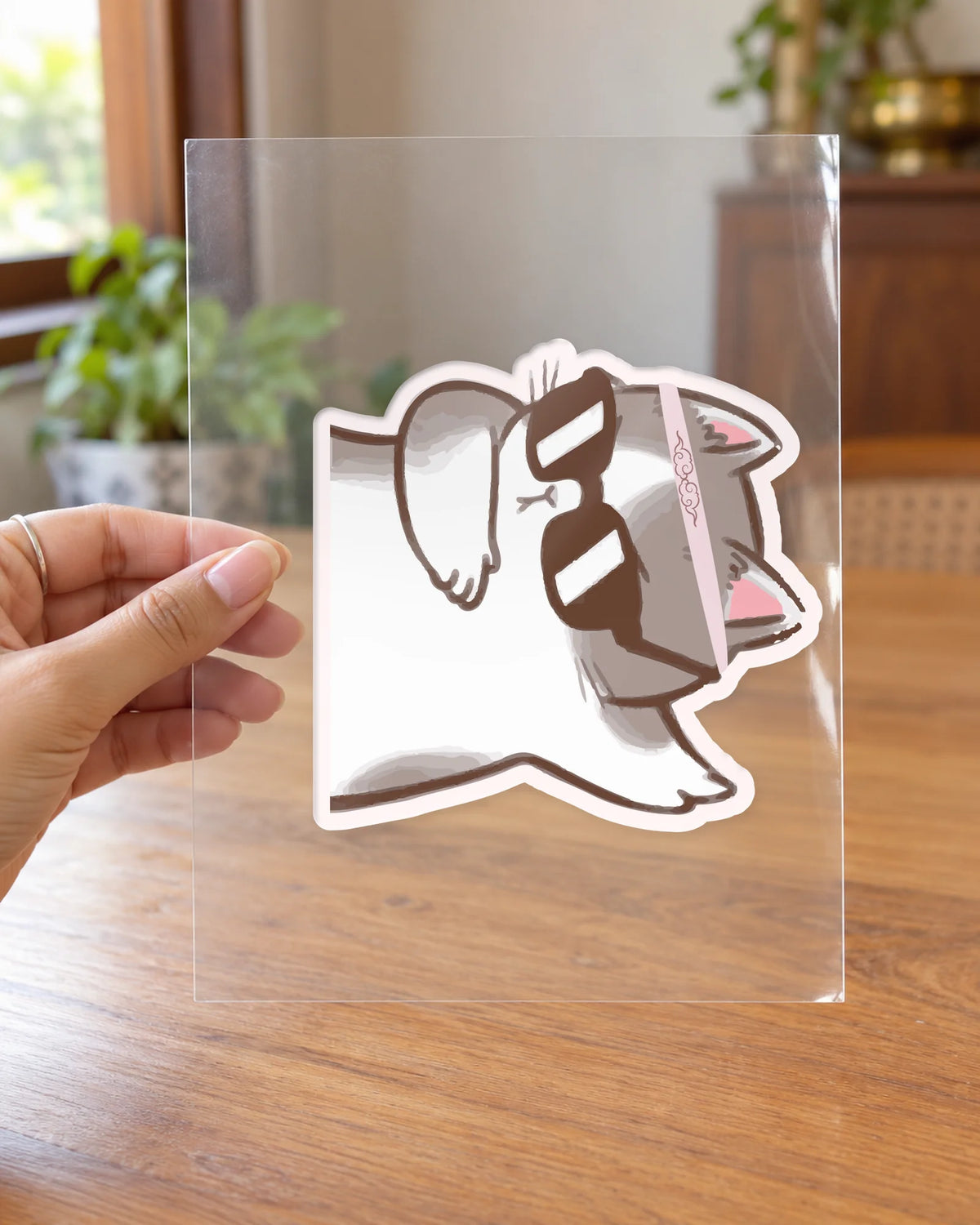 Meow Mode ON hard surface patch on clear film