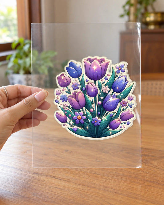 Midnight Tulip Magic hard surface patch on clear film
