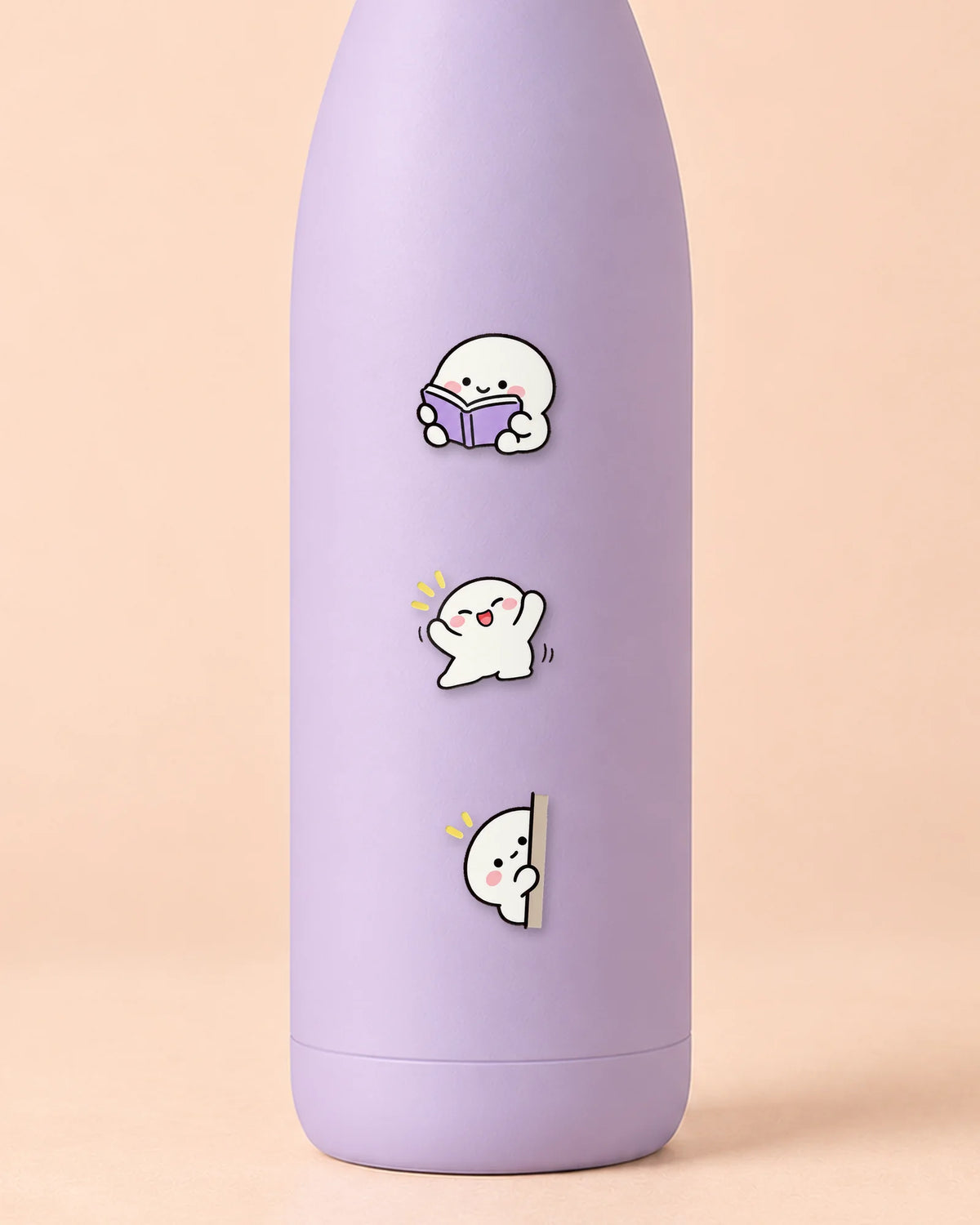 Mochi Mood mini patches on a water bottle