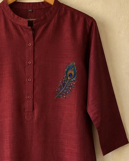 Mor Pankh embroidery-look iron-on patch | Thread Theory