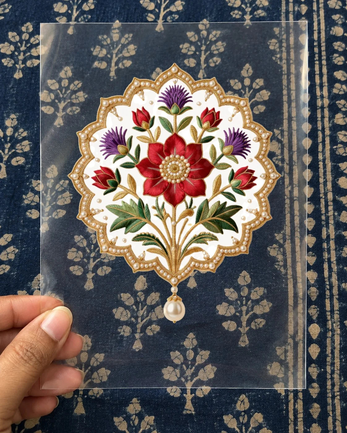 Mughal Gulbahar embroidery-look iron-on patch | Thread Theory
