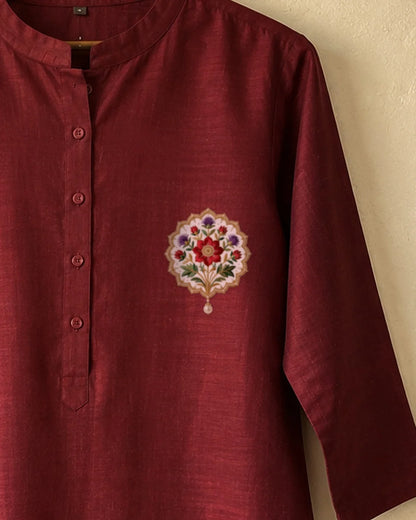 Mughal Gulbahar embroidery-look iron-on patch | Thread Theory