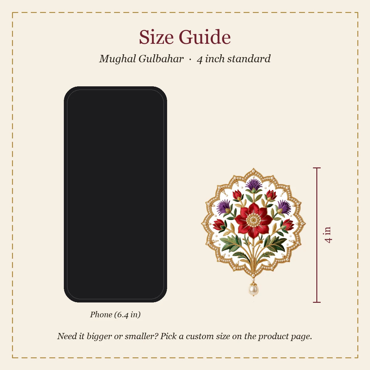 Mughal Gulbahar embroidery-look iron-on patch | Thread Theory
