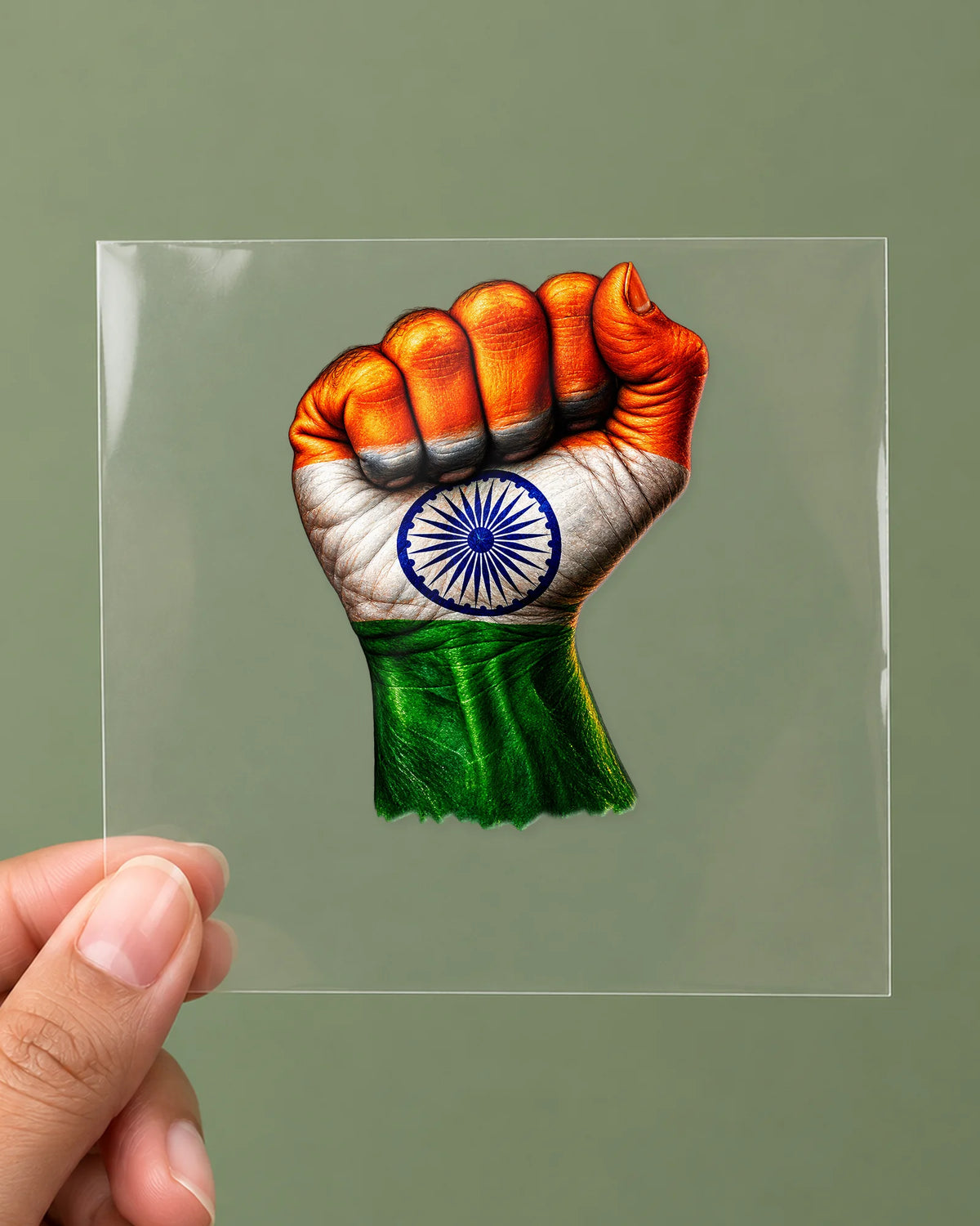Mutthi Mein Hindustan hard surface patch on clear film