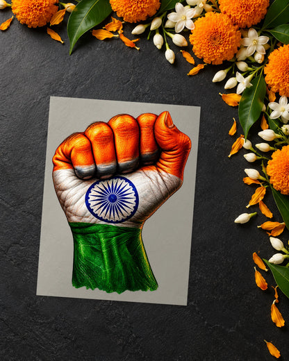 Mutthi Mein Hindustan iron-on patch transfer