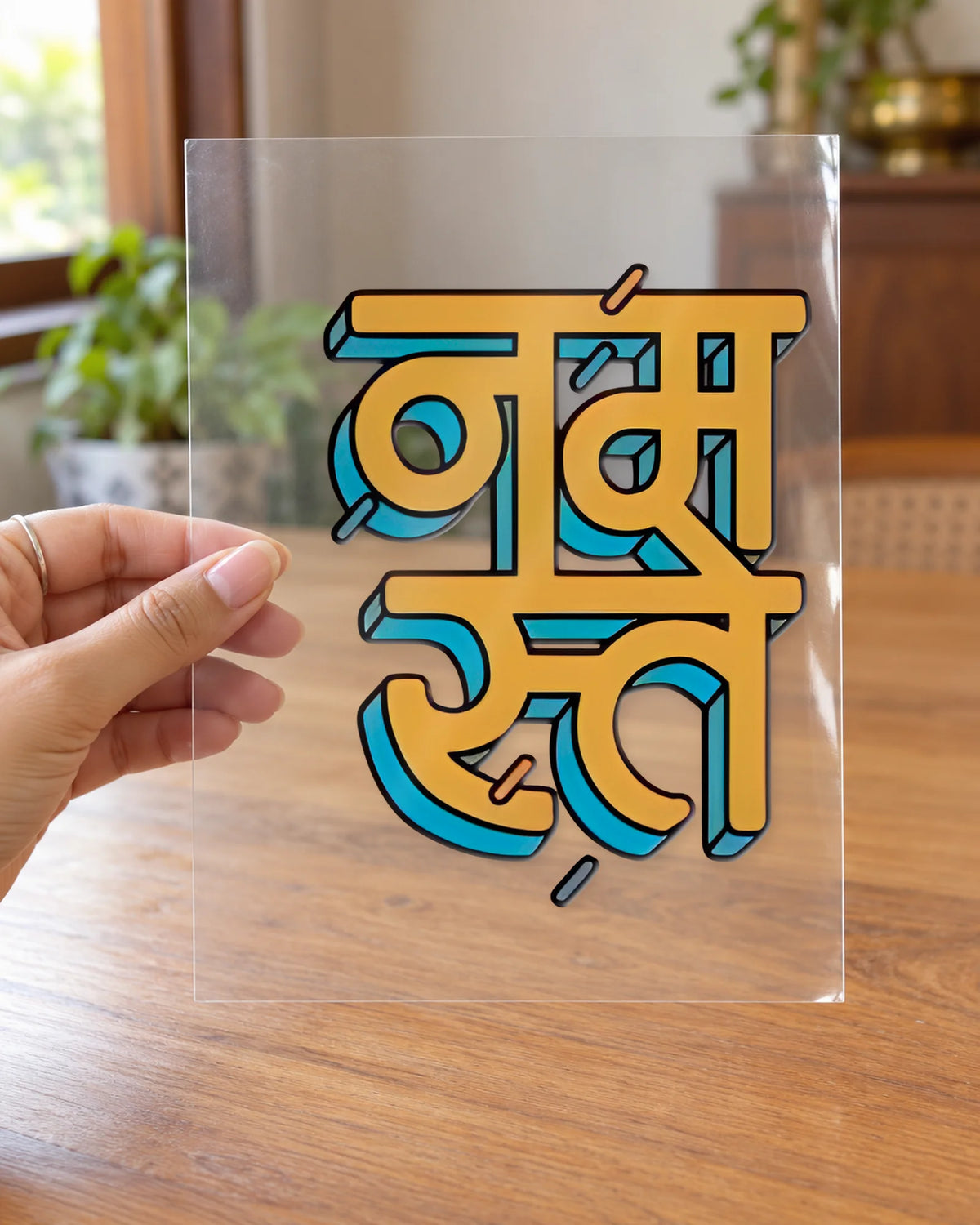 Namaste-2 hard surface patch on clear film